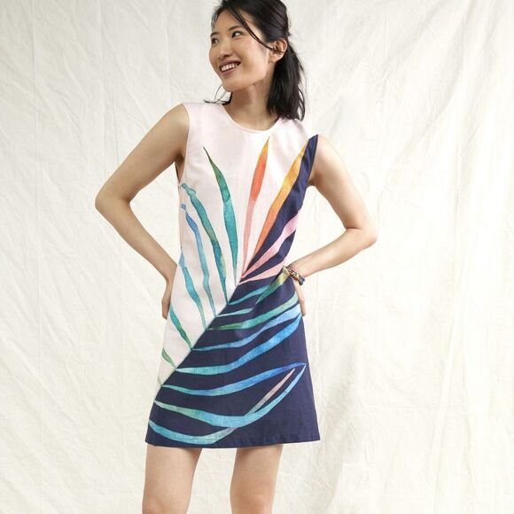 Anthropologie Dresses & Skirts - Conditions Apply Anthropologie Shift Mini Dress Linen Blend Palm Size Medium